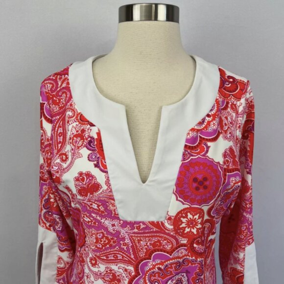 Jude Connally Holly Tunic Mini Dress Captiva Paisley Watermelon - Picture 4 of 13